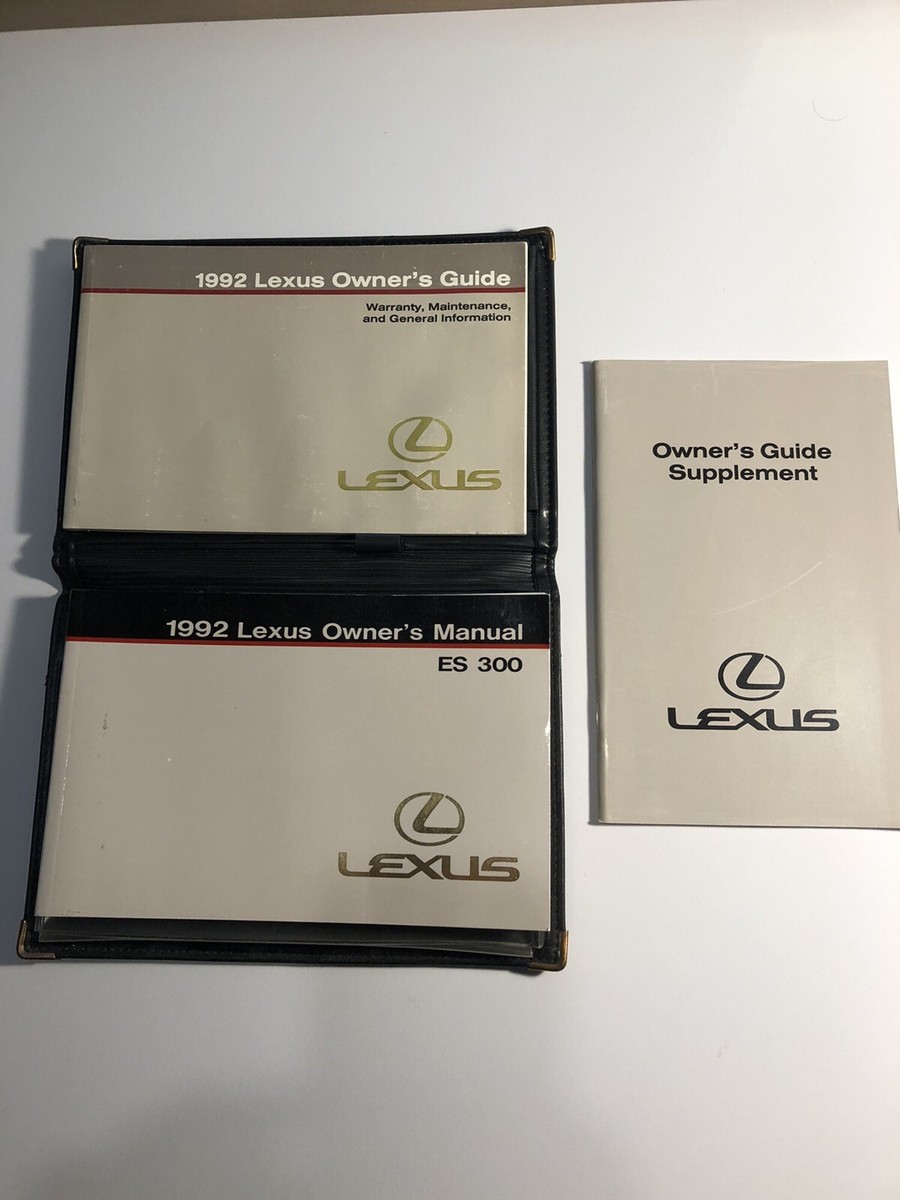 Lexus 1992 ES300 Owner's Manual, Owners Guide, Owners Guide