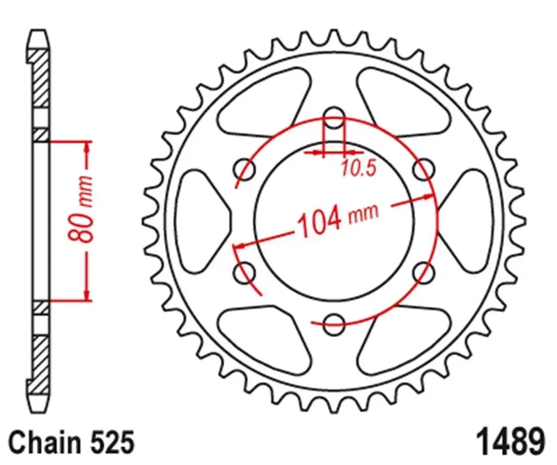 525 39T Rear Sprocket For Kawasaki Ninja ZX-10 04-05 11-20
