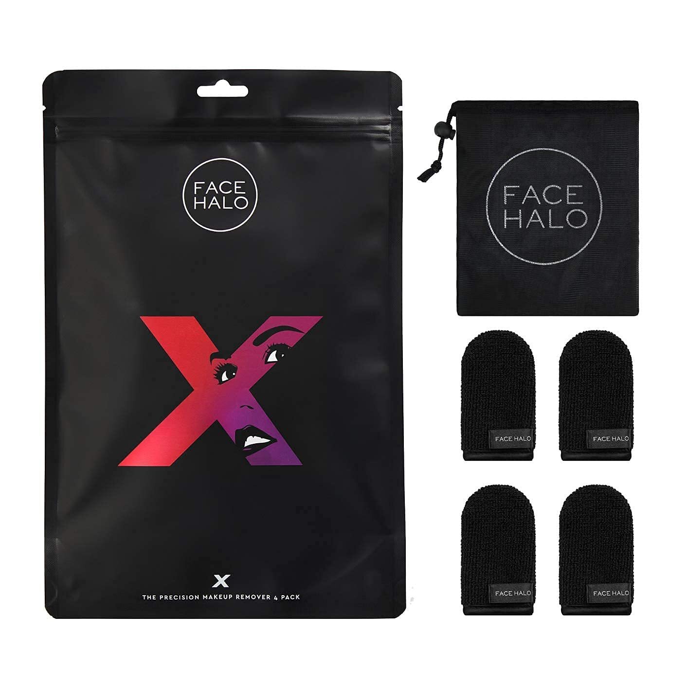 Face Halo X | Precision Makeup Remover Wipes and Wash Bag Remove Makeup with Jus