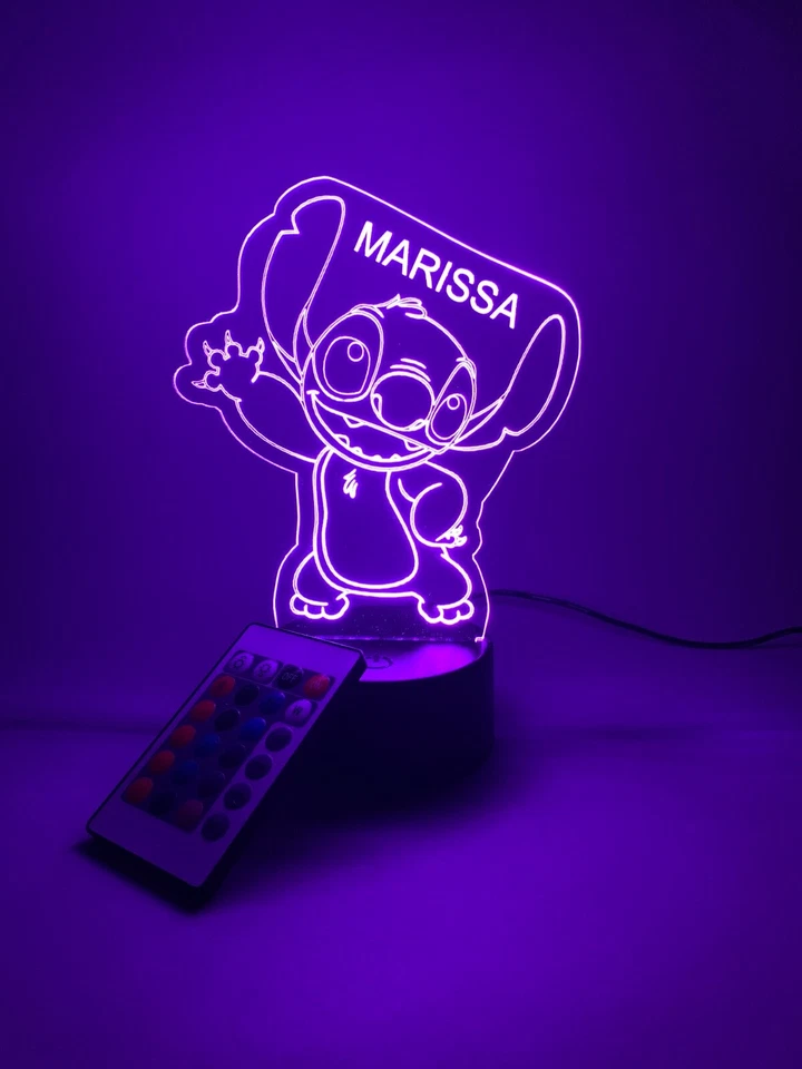 Luz de mesa Stitch Light Up Night, personalizada GRATIS, personajes LED Foto 4 de 4