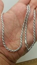 925 Sterling Silver Italian Solid Twist Rope Necklace Chain 3.5mm 
