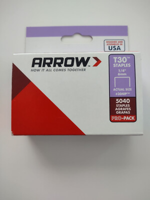 Arrow Fastener T30 Staples 1/4'' #304IP 5040 pack