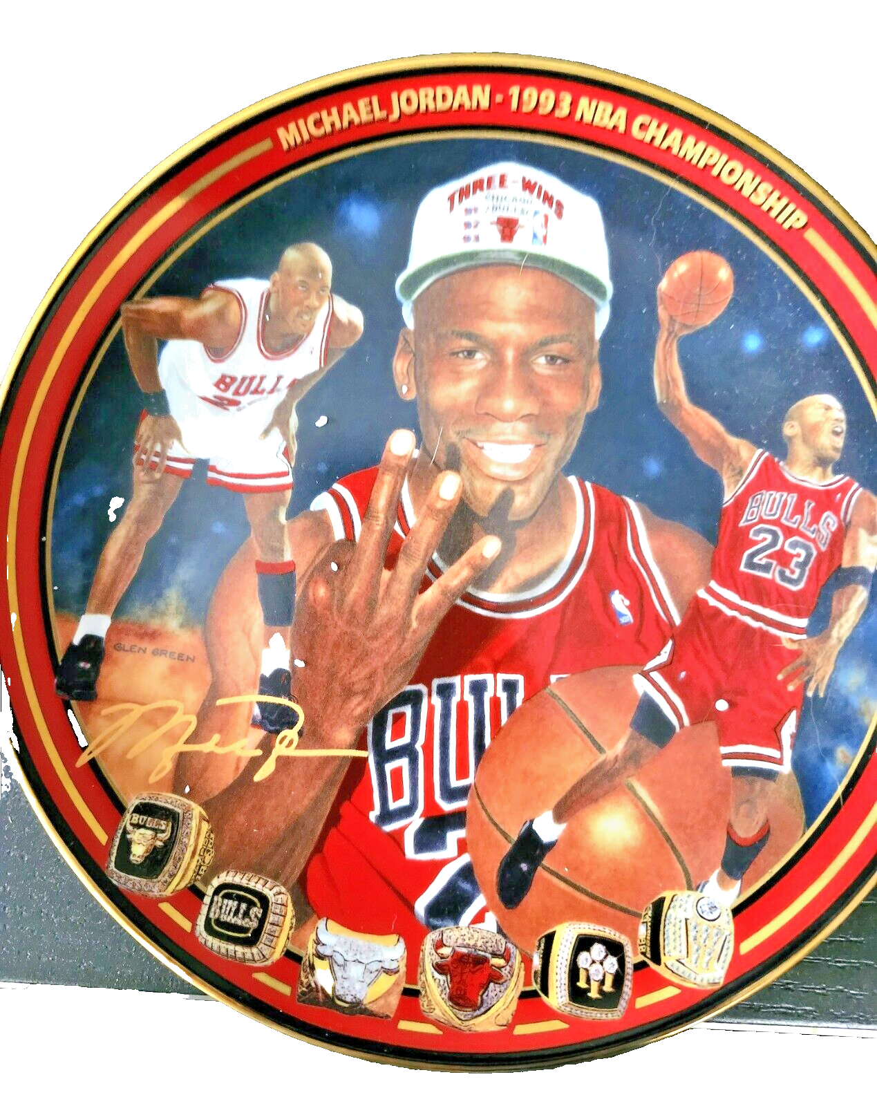 1993 Michael Jordan Signed Limited Edition Plate 95 Firing Days Certified Autograph