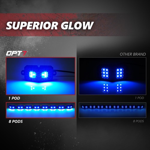 OPT7 Fotón 8 Cápsulas RGB Bajo Resplandor LED Imán Luz de Roca Control Remoto Todoterreno Camión Jeep - Imagen 4 de 10