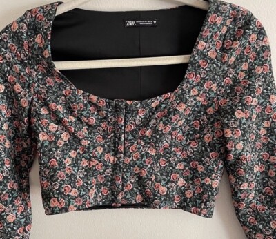 Haut Style Corset ZARA Vieux Rose Taille 40 - Occasion Très Bon état