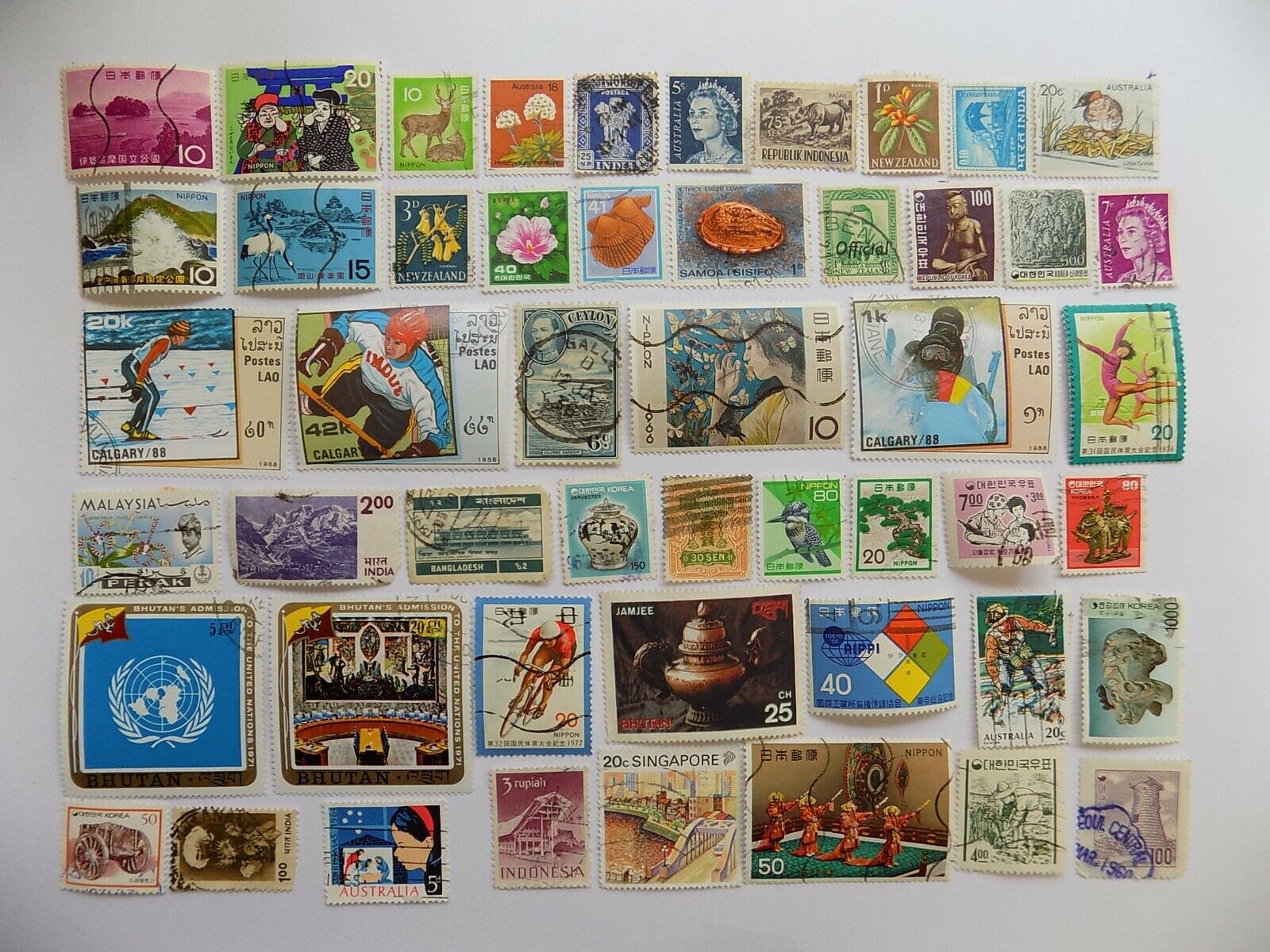 ASIAN collection of used stamps off paper-4-5-K-We combine shipp