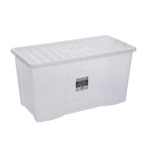 110L Strong Durable Extra Large Clear Plastic Storage Box Storing