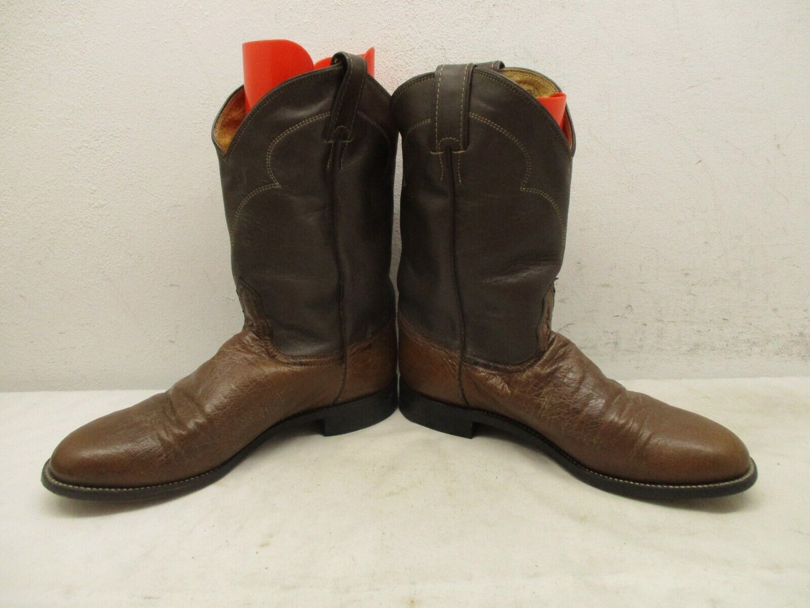 Nocona Brown Smooth Ostrich Leather Cowboy Boots … - image 4