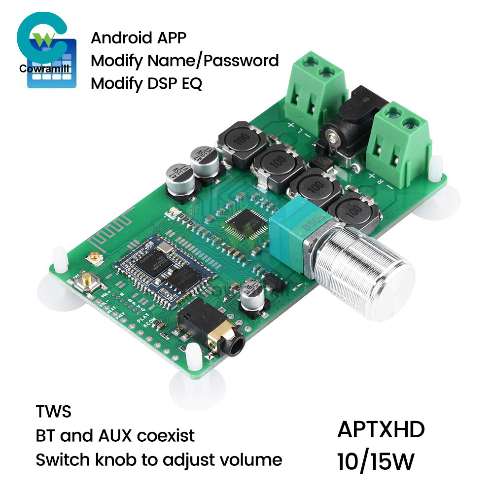 DC7-15V Bluetooth Qualcomm QCC3034 Power Amplifier Module with Knob  Switch - Main Image
