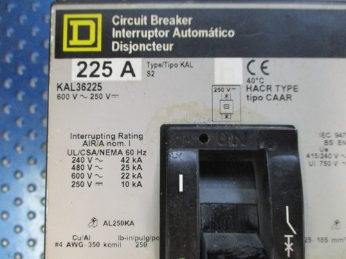 INTERRUTTORE QUADRATO D 225A 3 POLI 600V KAL36225 - Foto 3 di 5