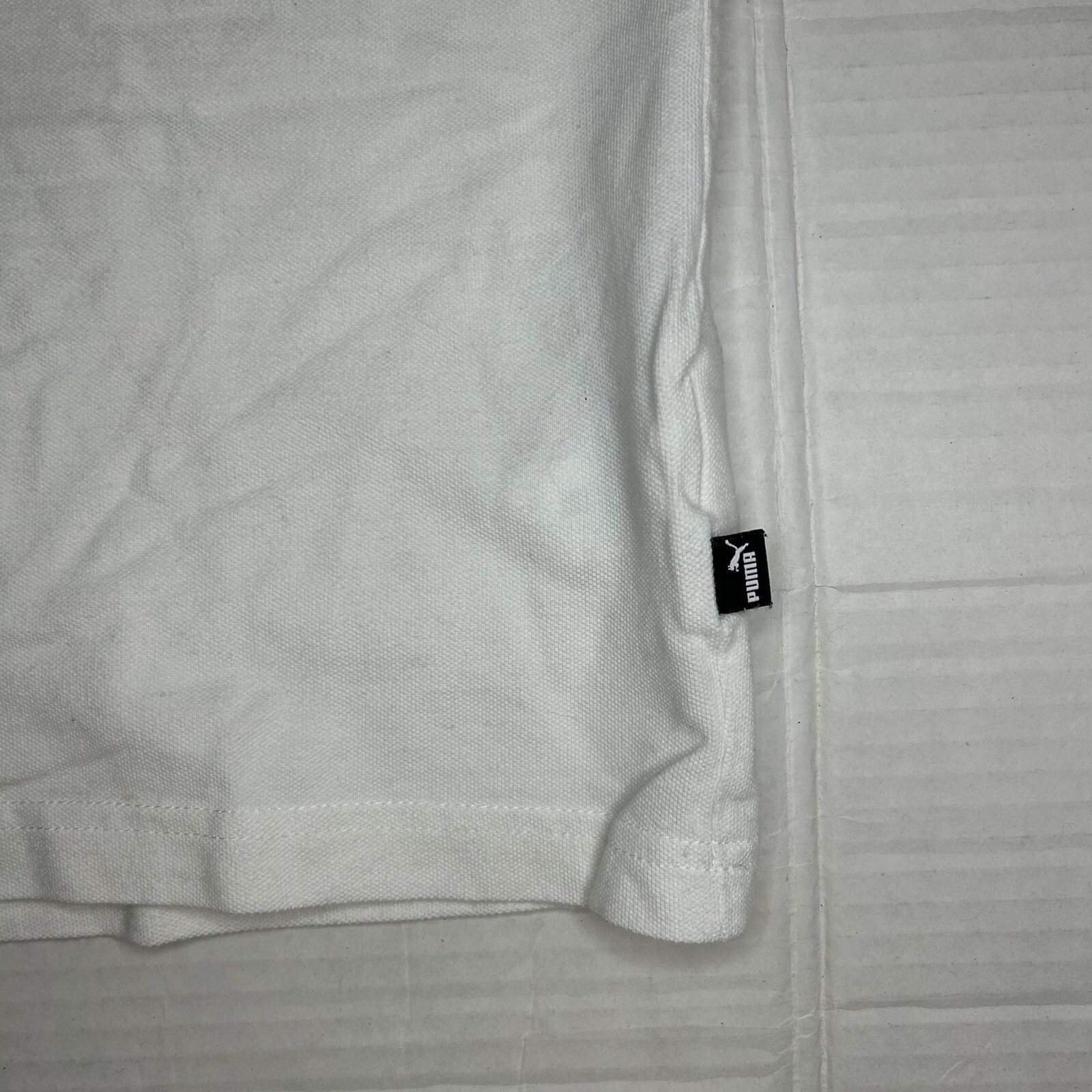 Puma White Polo Shirt Mens Large Slim Fit Short Sleeve Tennis Golf thumbnail 6