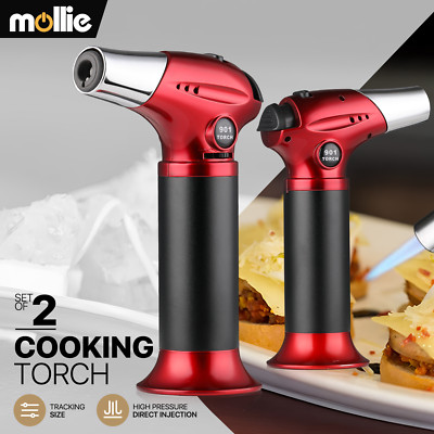 2 Pcs Multifunctional Butane Torch Lighter Adjustable Flame Refillable Lighter