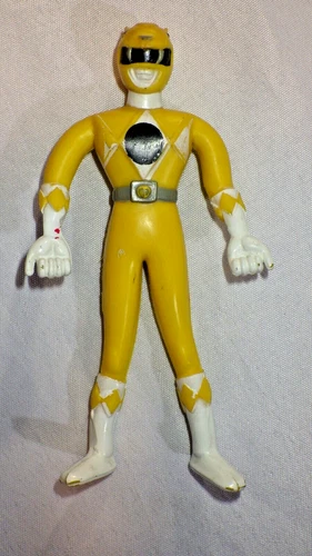 Vintage 1994  Gordy Henry Power Rangers Saban Yellow Bendable Figure Toy