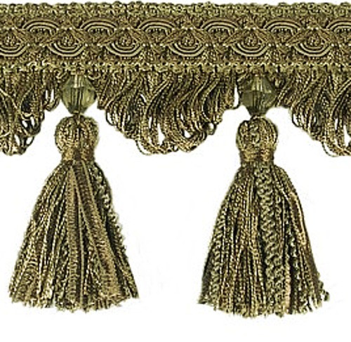 DE Diamantlook Quastenborte M Diamant 9 Cm Gr n Olive Posamentenborte 