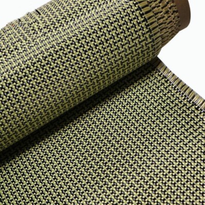3K 200gsm Carbon fiber yarn + Dupont 1500D Aramid Blended Cloth Fabric 50*100cm