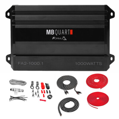 MB Quart FA2-1000.1 | 1000W Class-D Monoblock Amplifier with Amp Kit