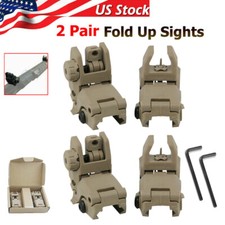 2 Pair Tactical Low Profile Flip-up Backup Sight Folding Sights Front Rear Set