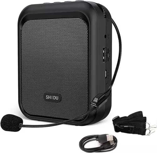 SHIDU Mini Voice Amplifier Portable Rechargeable Bluetooth Speaker with Wired Mi