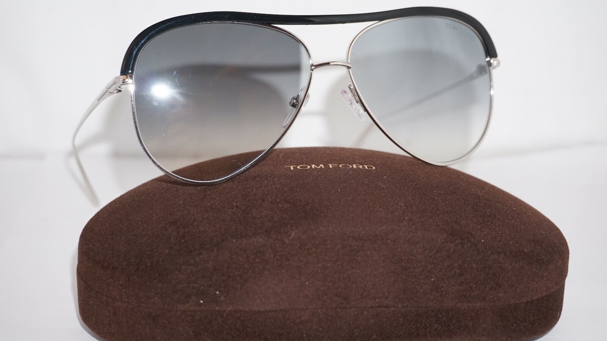 TOM FORD New Sunglasses Sabine-02 Silver Black Blue Gradient