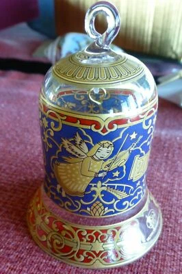 HUTSCHENREUTHER 2000 Lim. Ed. CHRISTMAS Ornament BELL Crystal glass angels