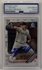 TJ Sikkema Signed Autographed 2022 Bowman Chrome 1st Rookie Card PSA/DNA Slabbed