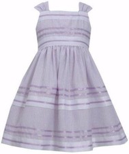 BONNIE JEAN Little Girl's 4, 5 Lavender Striped Pencil Dress NWT 62