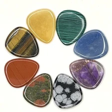 Stone Guitar Pick 3 mm 351 Shape Jasper Tigers Eye Jade Malachite Aventurine