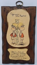 Vintage 1960's Astrology Sign Gemini Twins Chas E. Lusk Wood Hanging Wall Plaque