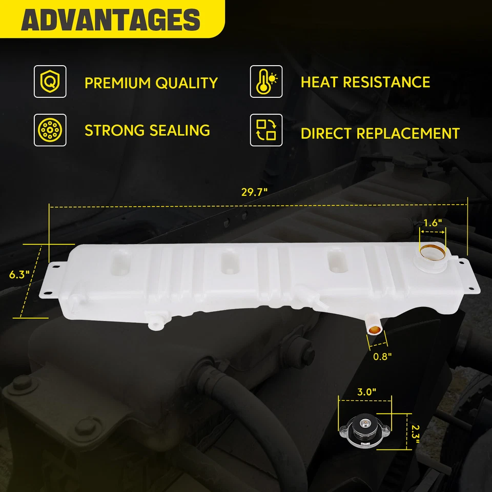 Conjunto de tanque de desbordamiento de refrigerante de radiador para 80-99 Ford F600 F700 F800 F6HZ8A080B Foto 3 de 4
