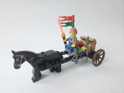 Lego Ritter Custom MOC Karren klein mit Dorfbewohner und vielen Waren
