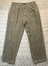 Vintage Polo Ralph Lauren Pleated Cords Corduroy Pants 36/32 Tan Brown 90s