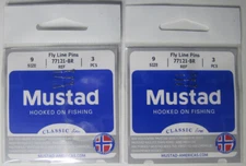 2 Packs of Mustad Fly Line Pins 77121 Size 9 leader fastener No Knot Eyelets