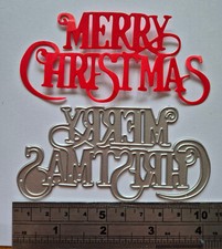 'Merry Christmas'  word sentiment die set metal cutting dies UK seller fast post