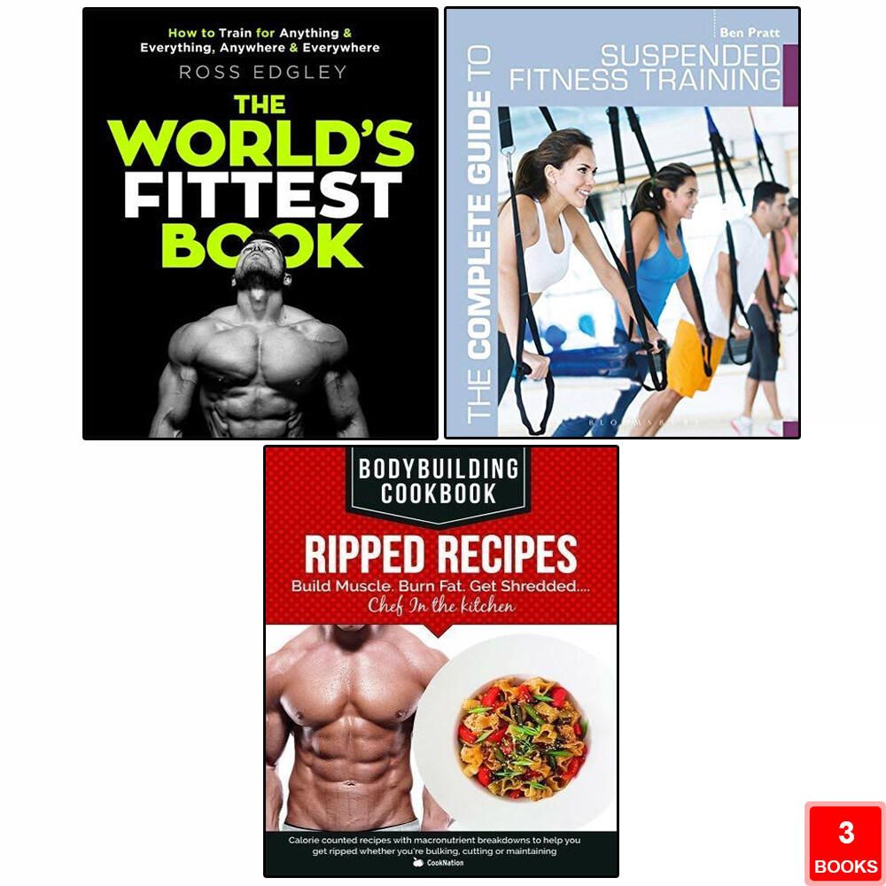 Worlds Fittest Book, Complete Guide & Bodybuilding Cookbook 3 Books Set New