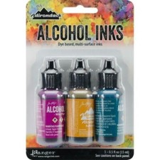 Tim Holtz Alcohol Ink .5oz 3/Pkg Nature Walk-Wild Plum/Buttrscotc TIM19787 New