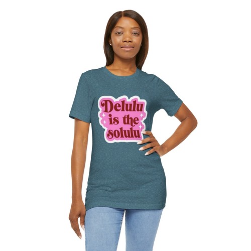 Delulu is the Solulu Unisex Tee, Funny Trendy Viral T-Shirt, Tiktok Fun Gift - Picture 60 of 83