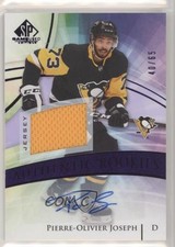 2020 Upper Deck SP Game Used Purple Jersey 40/65 Pierre-Olivier Joseph Auto 04f2