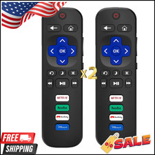 2 Pack Replacement Remote FIT For ROKU TV TCL/Sanyo/Element/Haier/RCA/LG/Philips
