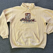 Disney Mickey Sweatshirt Mens Large Yellow Mock Neck Made in USA 90s Vintage