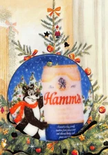 Hamm's Beer Porcelain Christmas Ornament - Double Sided - Beer Bear