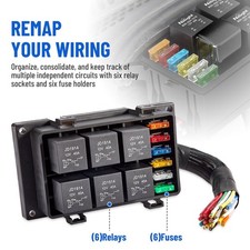 Universal 12v Waterproof Automotive 6 Ato Fuse Relay Box Block W Harness Marine Universal 12v Waterproof Automotive 6 Ato Fuse Relay Box Block W Harness Marine