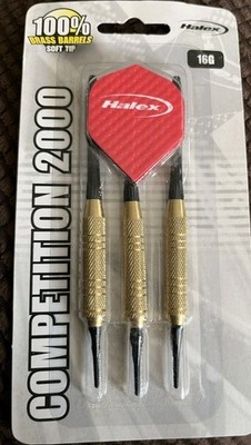 HALEX Competition 2000 16G Set Of 3 Brass Barrels Soft Tip Darts NEW