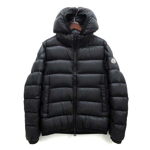 MONCLER MYOSOTIS mens black hooded down jacket 2021AW