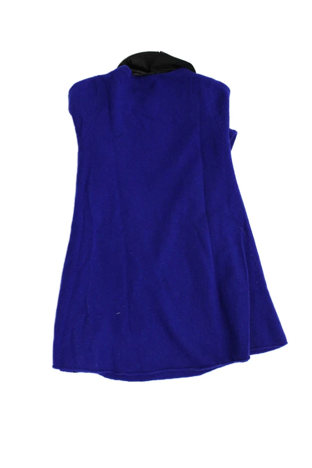Vestido Otoño Cachemira Niños Lana Imitación Cuero Cuello Manga Larga Azul Talla 6 Foto 2 de 3