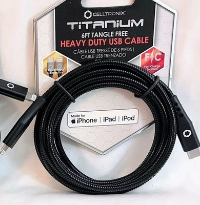 New Titanium Lightning To Type-C Cable 6ft MFi Certified Heavy Duty Fast Charge