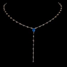 925 Sterling Silver Necklace Pear Blue Opal 8x6mm Tanzanite Gemstone 16.5inches