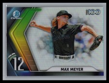 2022 Bowman Baseball #BTP-12 Max Meyer Scouts Top 100 Miami Marlins