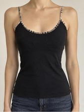 Vintage Burberry London black stretch-cotton camisole