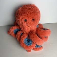 The Manhattan Toy Company Octopus Plush Blue  Coral Cuddly Soft Toy Stuffed 11  