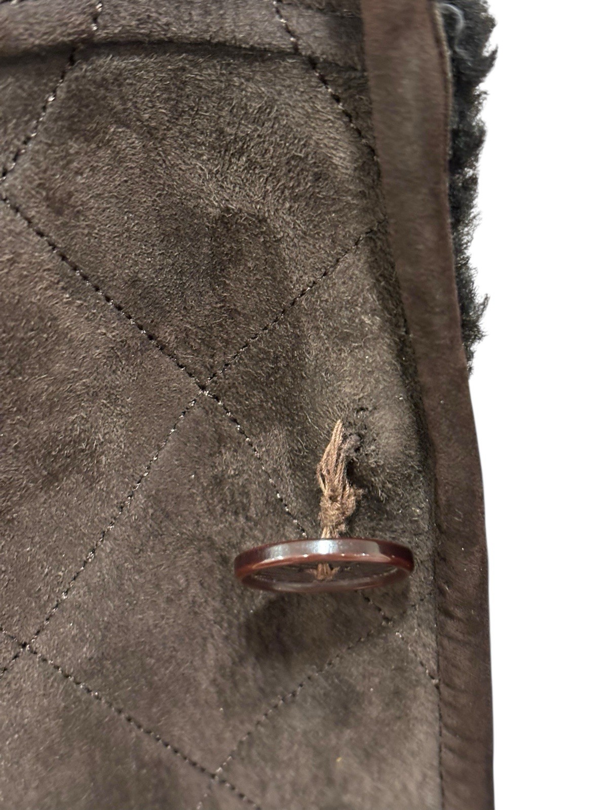 Di Bello Shearling Sheepskin Coat Jacket Brown Made In Italy Size 58 Size 48 US